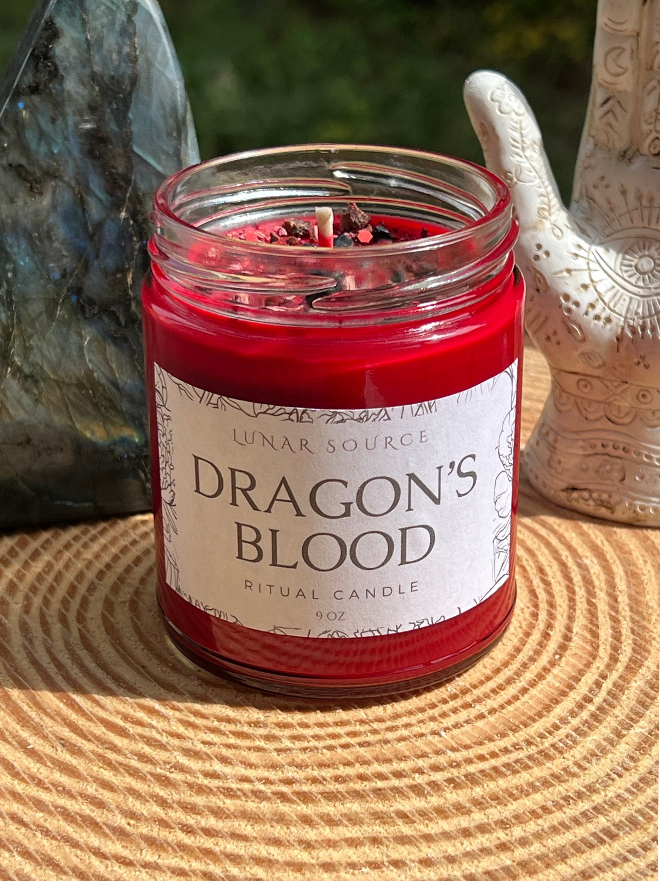 Dragons Blood Candle | Crystal Intention Protection Banishing Attraction Manifestation Remove Spiritual Blocks Psychic Witch Amplify Magick
