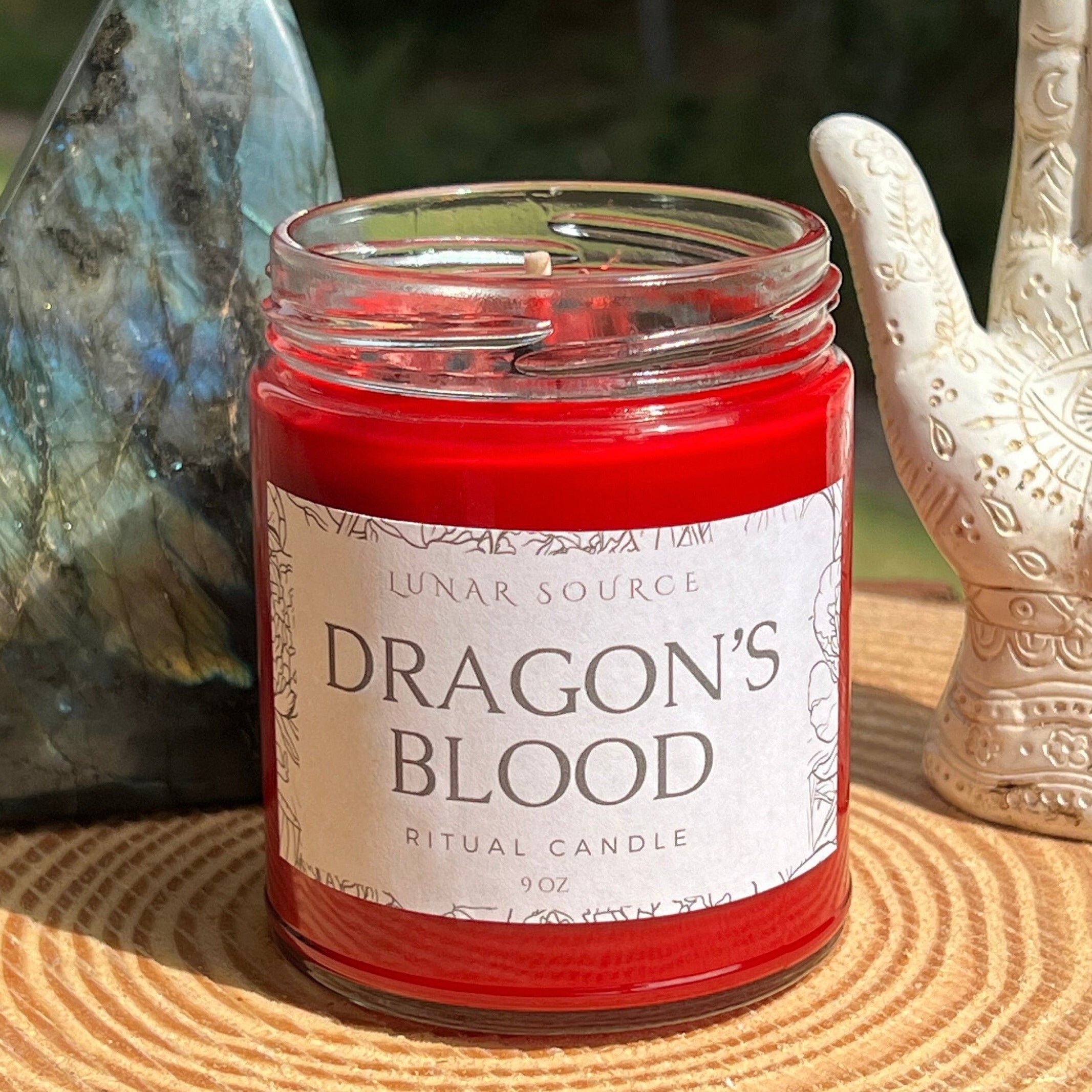 Dragons Blood Candle | Crystal Intention Protection Banishing Attraction Manifestation Remove Spiritual Blocks Psychic Witch Amplify Magick