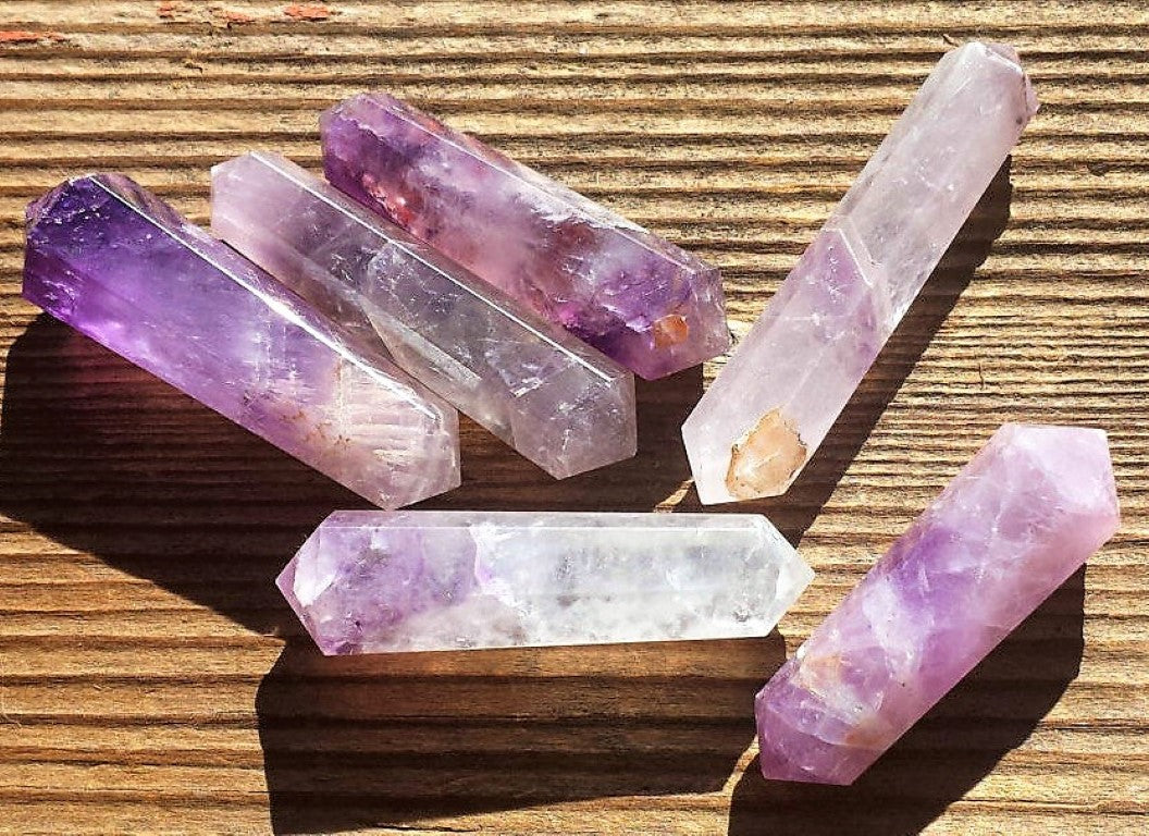 Amethyst Crystal Obelisk Gem Double Terminated Healing Wand