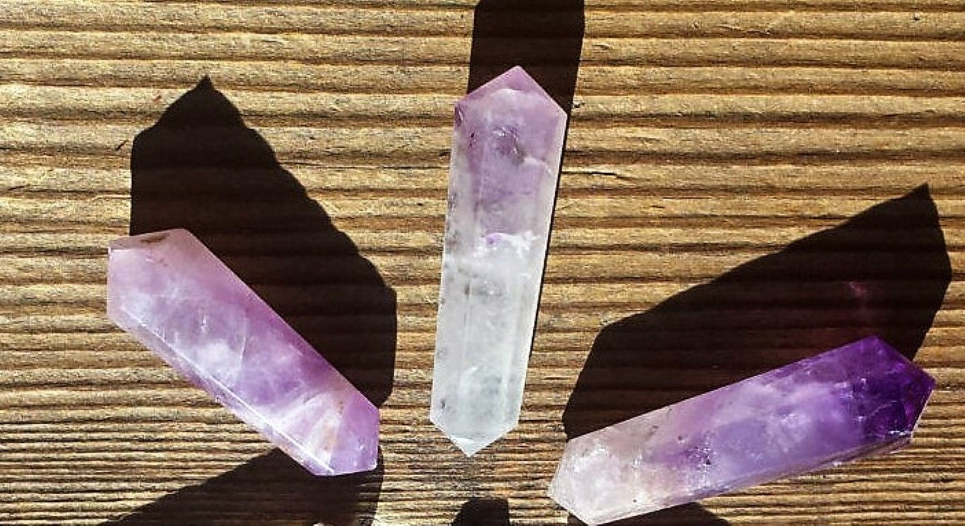 Amethyst Crystal Obelisk Gem Double Terminated Healing Wand