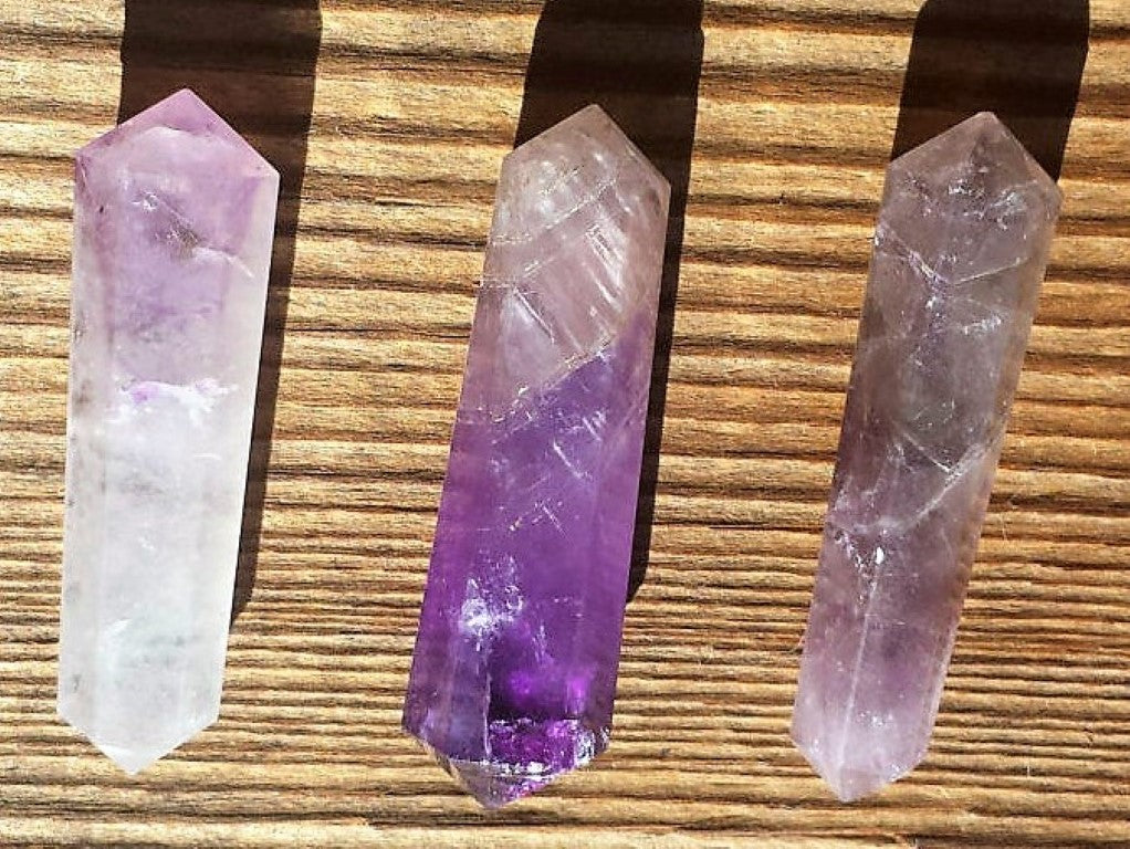 Amethyst Crystal Obelisk Gem Double Terminated Healing Wand