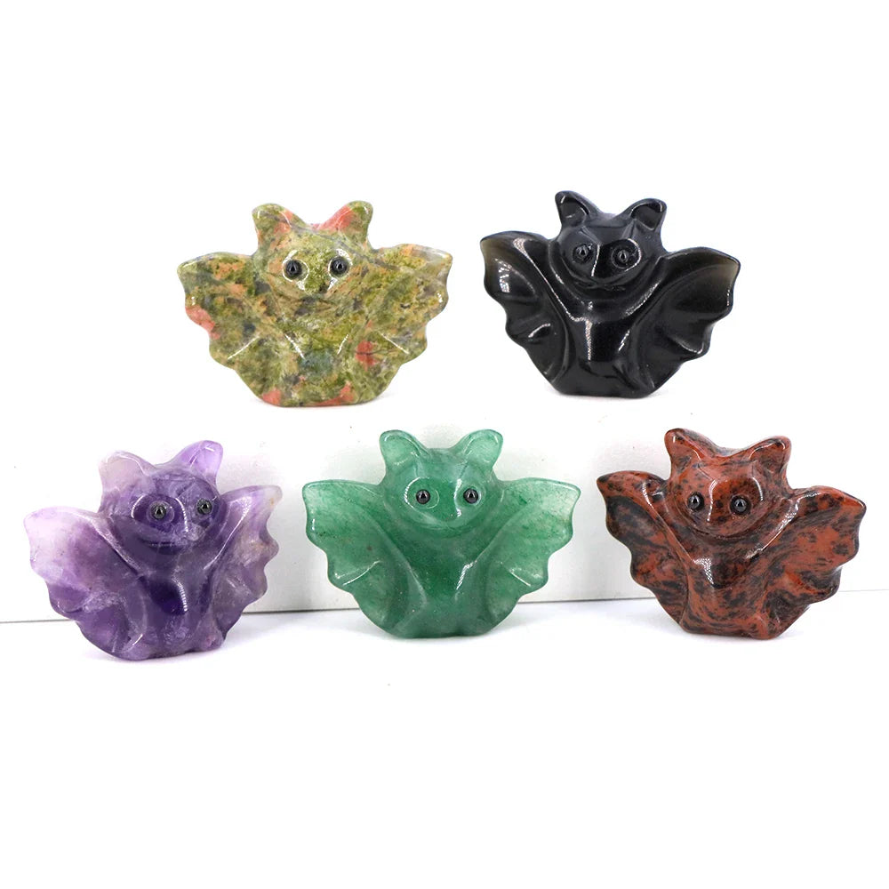 Crystal Bat Statues