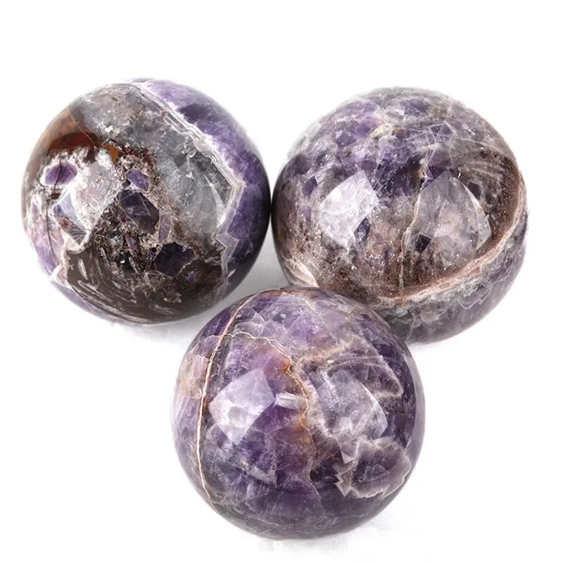 Natural Quartz Purple Crystal Stone Balls, Dream Amethyst Sphere, Energy Healing Ornaments, 5-8cm, 1Pc