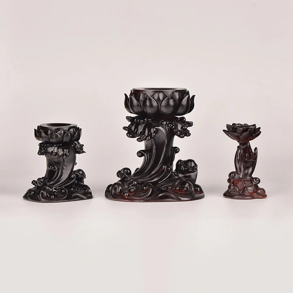 Spin Lotus Resin Display Stand for Crystal Spheres, Lights Holder for Balls, Home Ornament Crafts, Home Decor