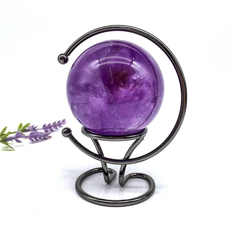Wholesale Natural Crystal Purple Amethyst Sphere Big Size Polished Crystal 6cm Dark Amethyst Balls for Fengshui Decoration