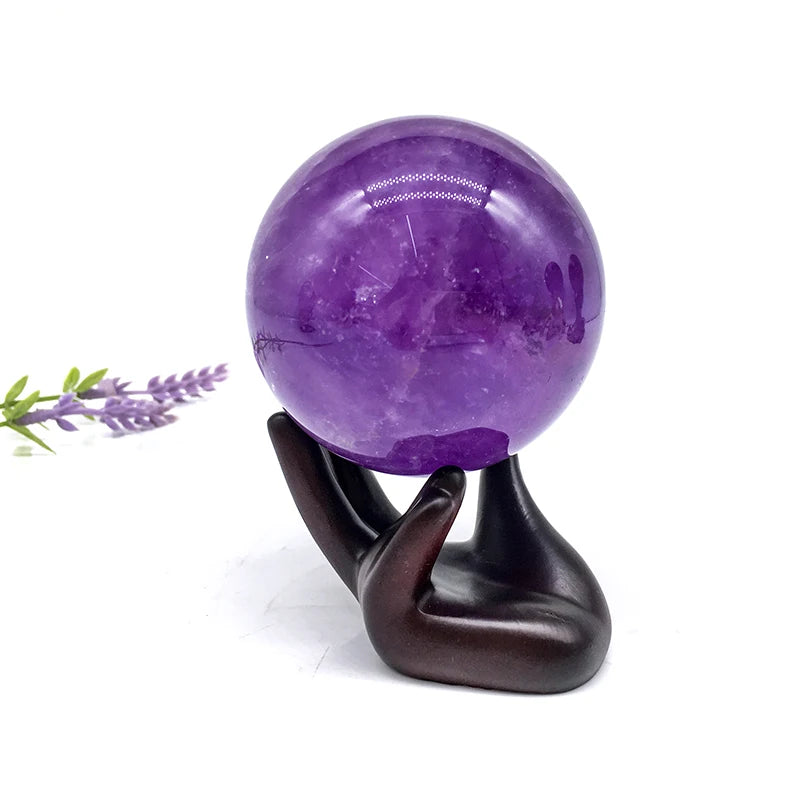 Wholesale Natural Crystal Purple Amethyst Sphere Big Size Polished Crystal 6cm Dark Amethyst Balls for Fengshui Decoration