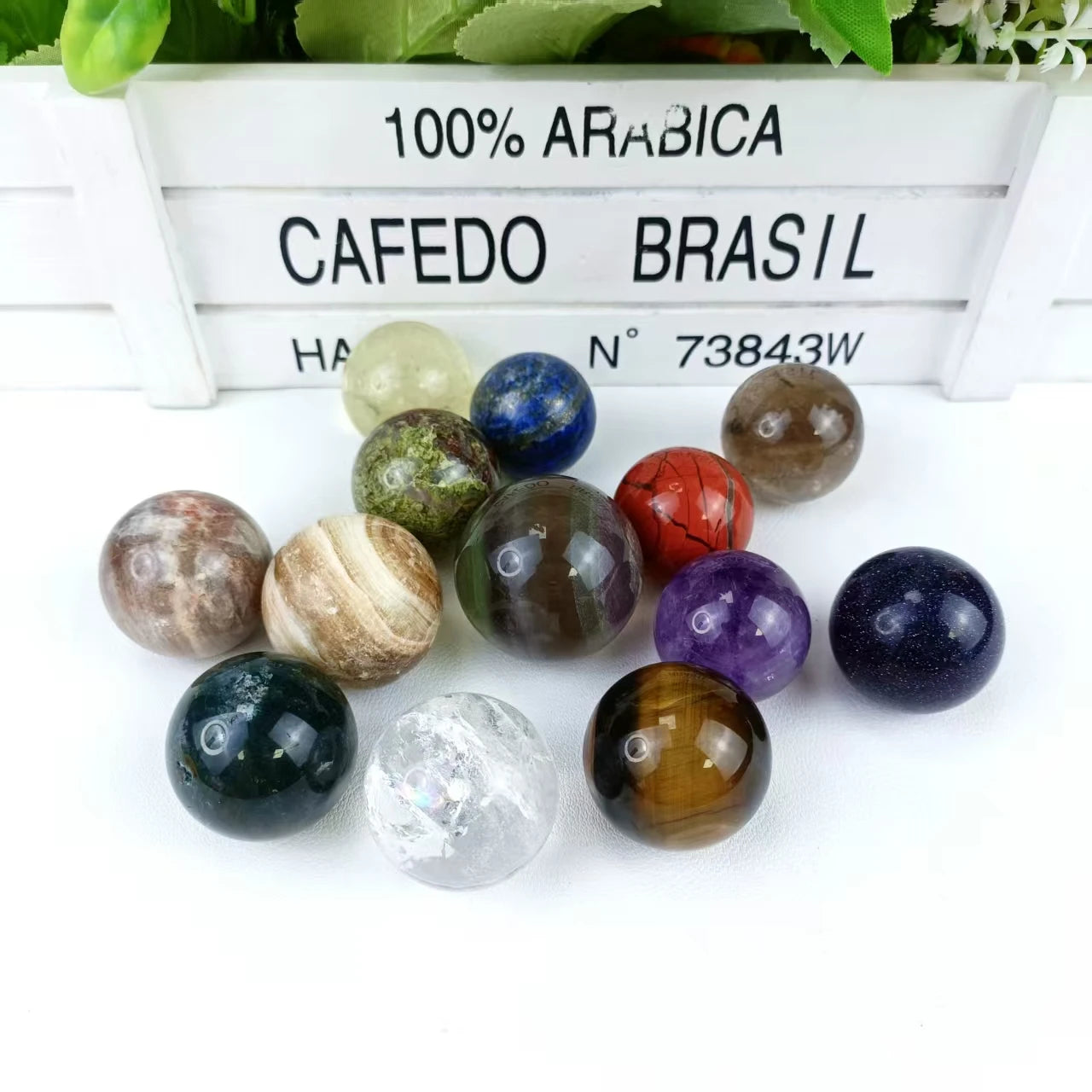 Factory Price High Quality Stone Natural Energy Mixed Material Sphere for Meditation or Spiritual Healing