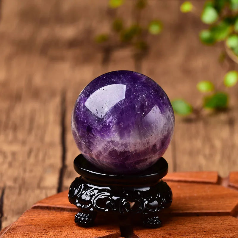 Natural Amethyst Crystal Healing Stone Geode Amethyst Ball Mineral Specimen Original Quartz Gift Decorative Crystal Ball