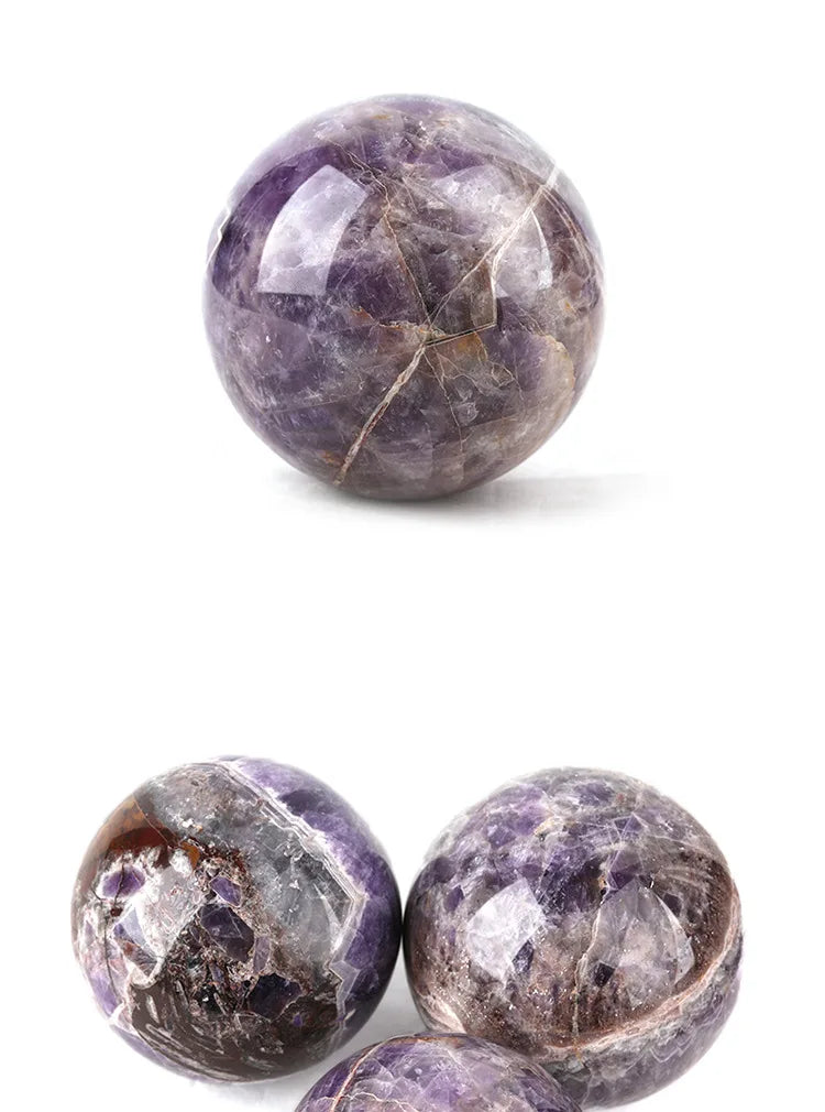 Natural Quartz Purple Crystal Stone Balls, Dream Amethyst Sphere, Energy Healing Ornaments, 5-8cm, 1Pc