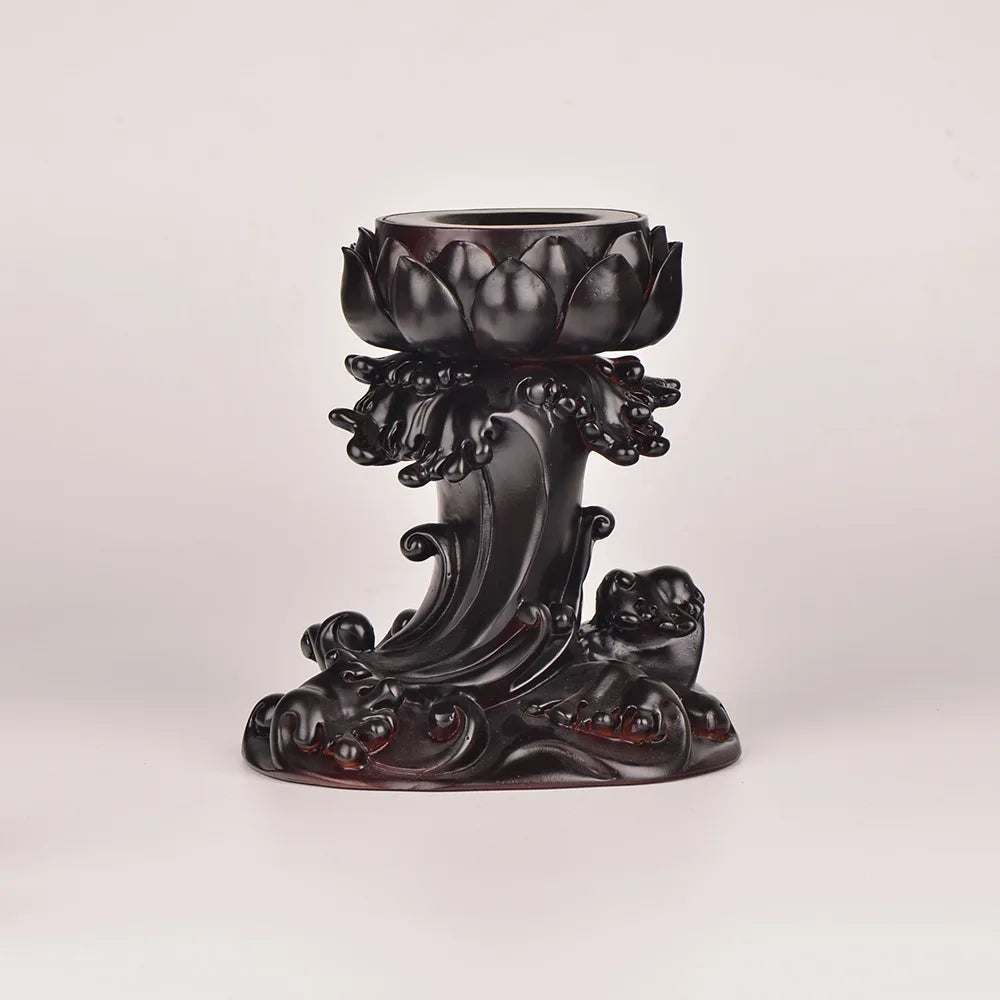 Spin Lotus Resin Display Stand for Crystal Spheres, Lights Holder for Balls, Home Ornament Crafts, Home Decor