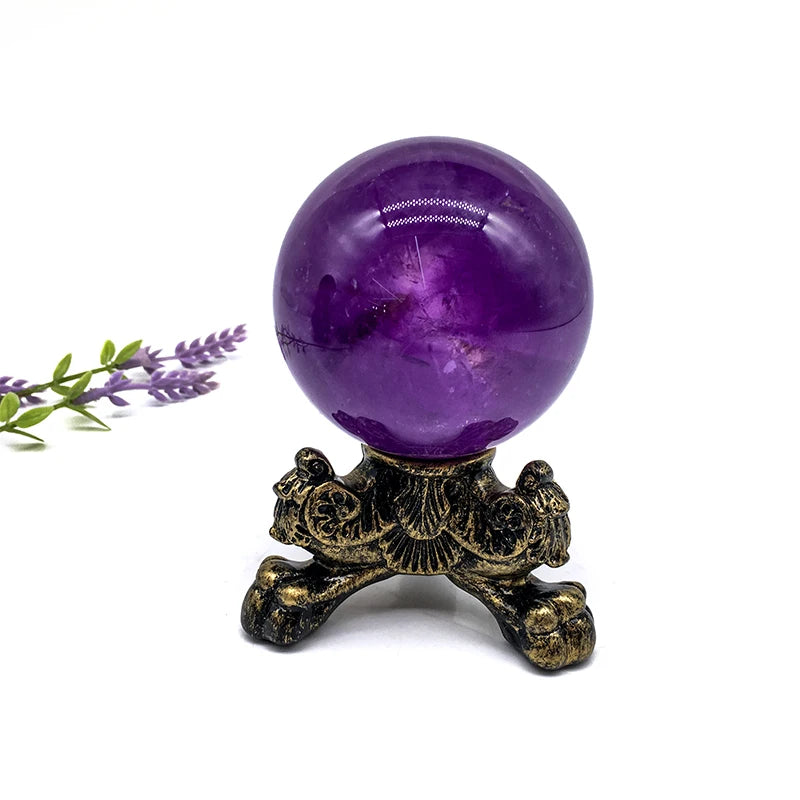 Wholesale Natural Crystal Purple Amethyst Sphere Big Size Polished Crystal 6cm Dark Amethyst Balls for Fengshui Decoration