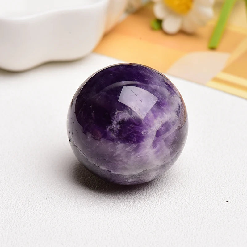 Natural Amethyst Crystal Healing Stone Geode Amethyst Ball Mineral Specimen Original Quartz Gift Decorative Crystal Ball