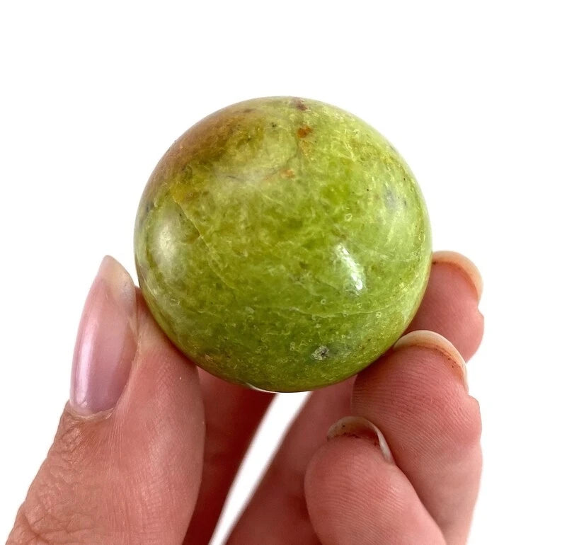 Green Natural Olive Opal Crystal Ball Handcrafted Sphere for Home Decor and Gifts for Interior Design