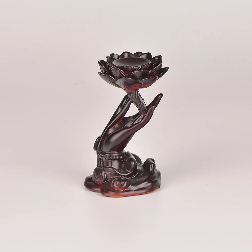 Spin Lotus Resin Display Stand for Crystal Spheres, Lights Holder for Balls, Home Ornament Crafts, Home Decor