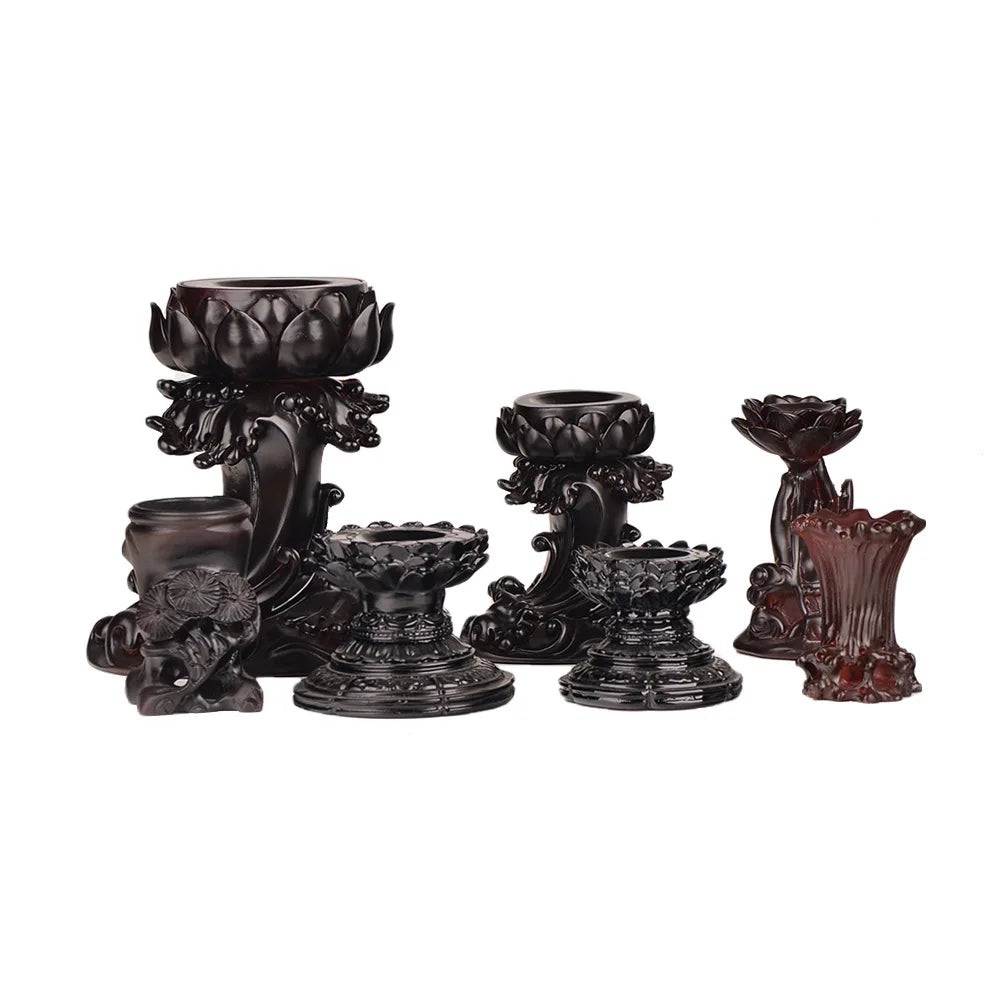 Spin Lotus Resin Display Stand for Crystal Spheres, Lights Holder for Balls, Home Ornament Crafts, Home Decor