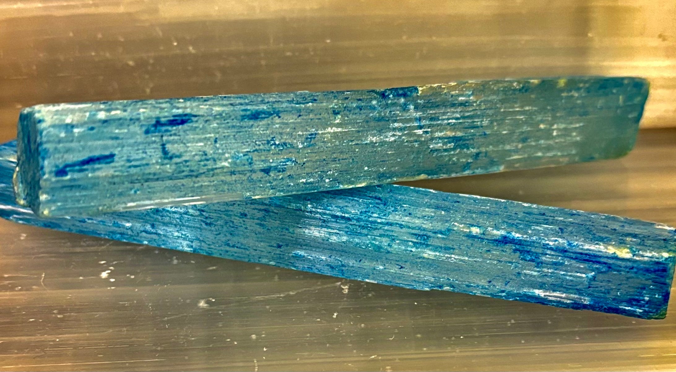 Blue Selenite Charging Stick (6”) – Dyed Raw Crystal Wand for Energy Cleansing, Protection & Spiritual Clarity