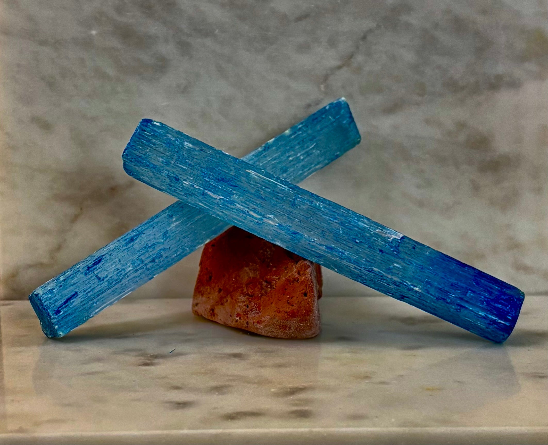 Blue Selenite Charging Stick (6”) – Dyed Raw Crystal Wand for Energy Cleansing, Protection & Spiritual Clarity