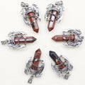10pcs Animal Dragon Man Pendant Natural Gem Stone Healing Pink Quartz Agates Hexagonal Crystal Pendant Vintage Jewelry for Women