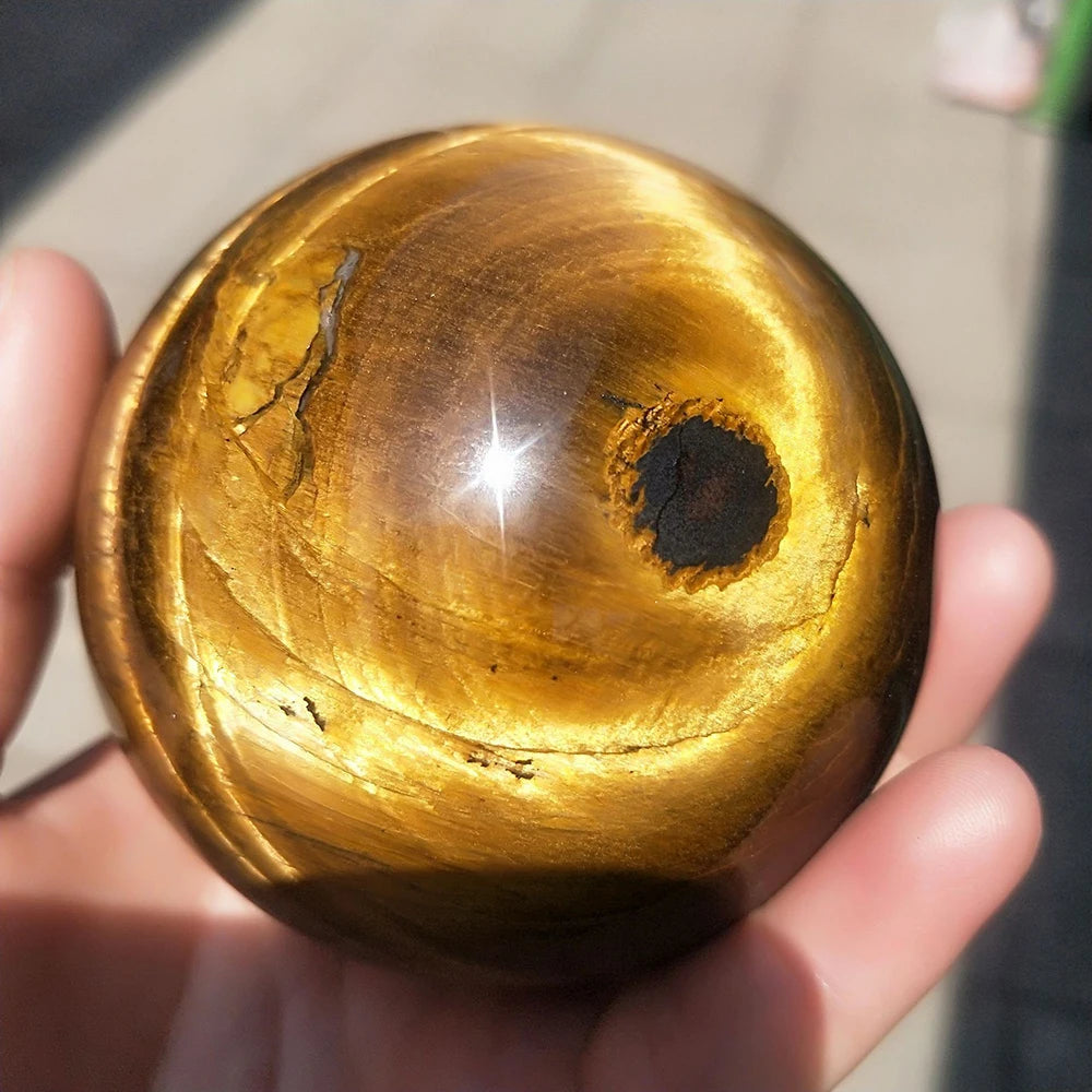 1.57-2.76-inch Natural Crystal Ball Tiger Eye Amethyst Powder Crystal Polished Stone Ball Reiki Healing Divination Gift