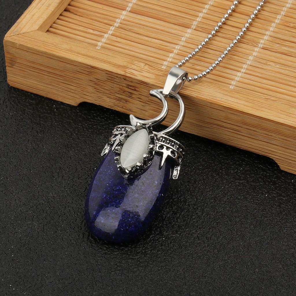 8 Types Lapis Lazuli Natural Stone Pendant Heart Waterdrop Shape Pendant fit for Women Jewelry Necklace