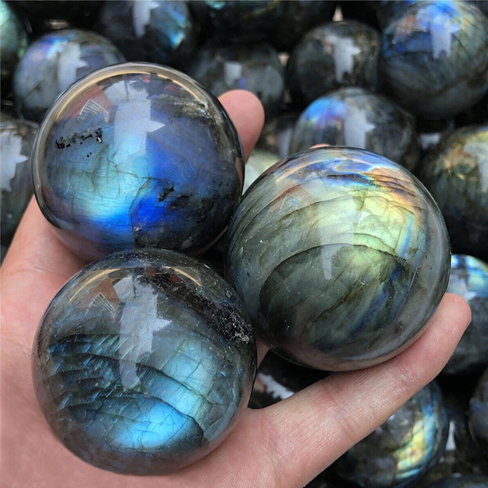 1.57-2.76-inch Natural Crystal Ball Tiger Eye Amethyst Powder Crystal Polished Stone Ball Reiki Healing Divination Gift