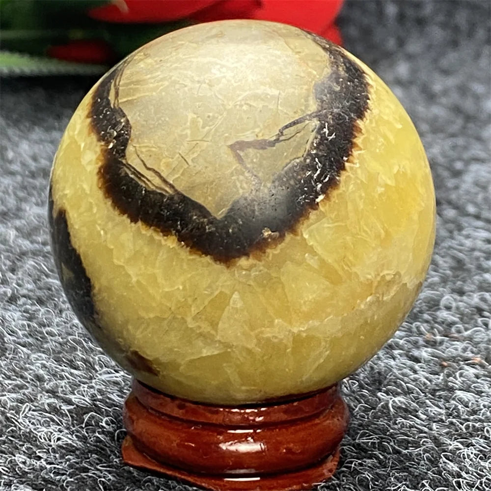 Natural Crystal Monstera Energy Ball  Mineral Aura Room Decor Decoration  Gift Items