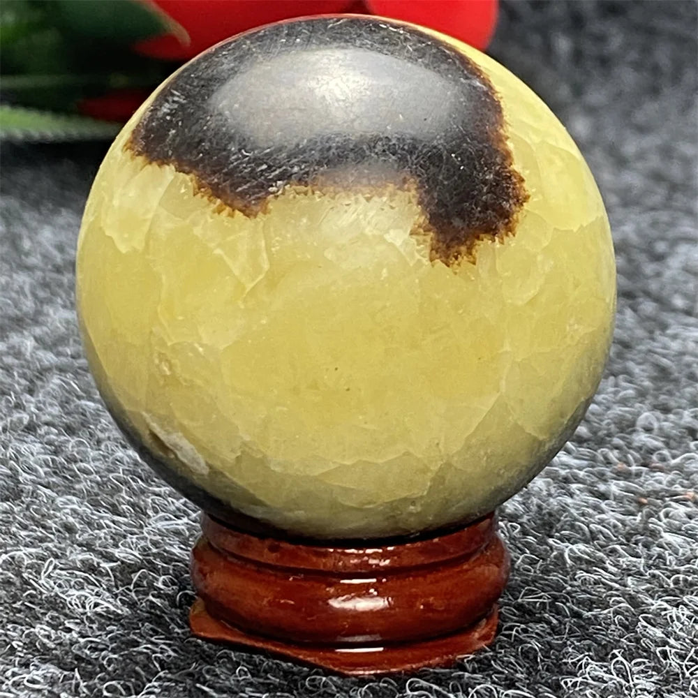 Natural Crystal Monstera Energy Ball  Mineral Aura Room Decor Decoration  Gift Items