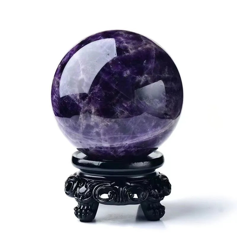1PC Natural Dream Amethyst Ball Polished Massage Sphere Ball Reiki Healing Room Decor Crystal Crafts Stone Globe Souvenirs