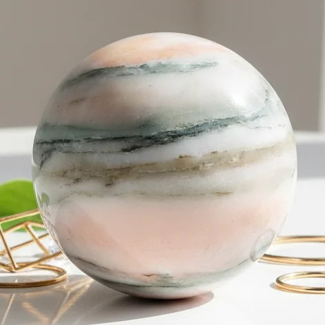 Fanshi Polished Natural Piezolite Sphere Fashion Home Decor Accessory with Style Cracks Perfect Holiday Gift Mascot Model