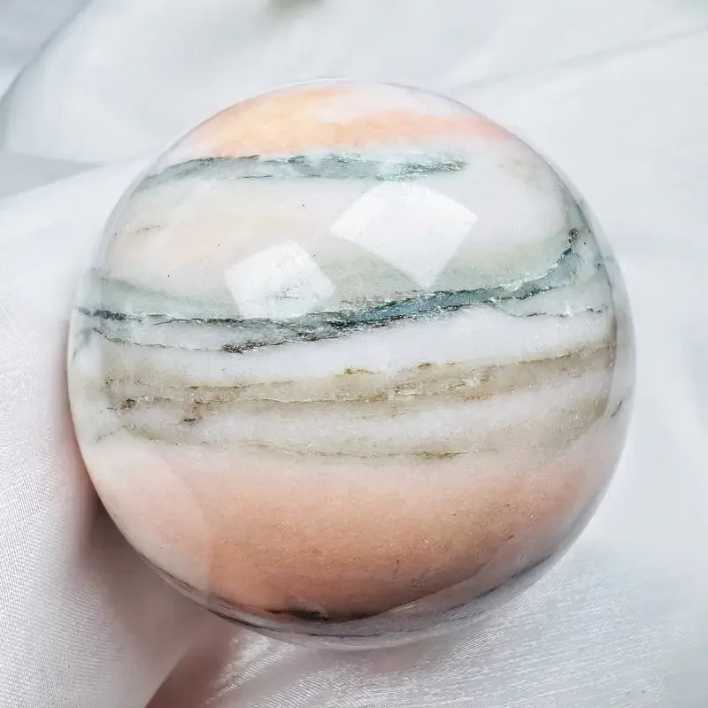 Fanshi Polished Natural Piezolite Sphere Fashion Home Decor Accessory with Style Cracks Perfect Holiday Gift Mascot Model
