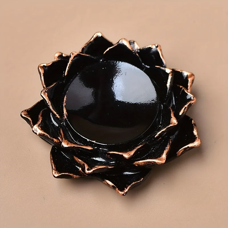 1pc Lotus Flower Crystal Ball Base - Resin Crystal Ball Display Stand -Bohemian Style Display Stand Table Decor