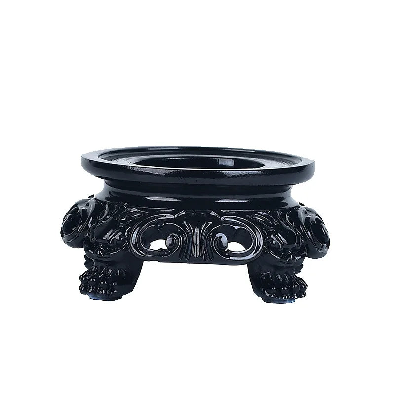 Natural Yellow Crystal Ball Stand Short Home Living Room Decoration Resin Original Stone Support Creative Pattern Short Sleev...