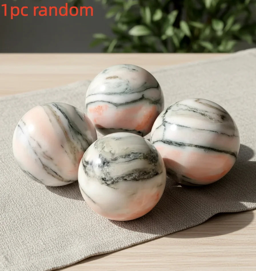 Fanshi Polished Natural Piezolite Sphere Fashion Home Decor Accessory with Style Cracks Perfect Holiday Gift Mascot Model