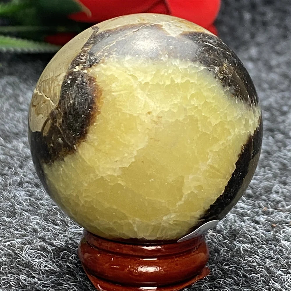 Natural Crystal Monstera Energy Ball  Mineral Aura Room Decor Decoration  Gift Items