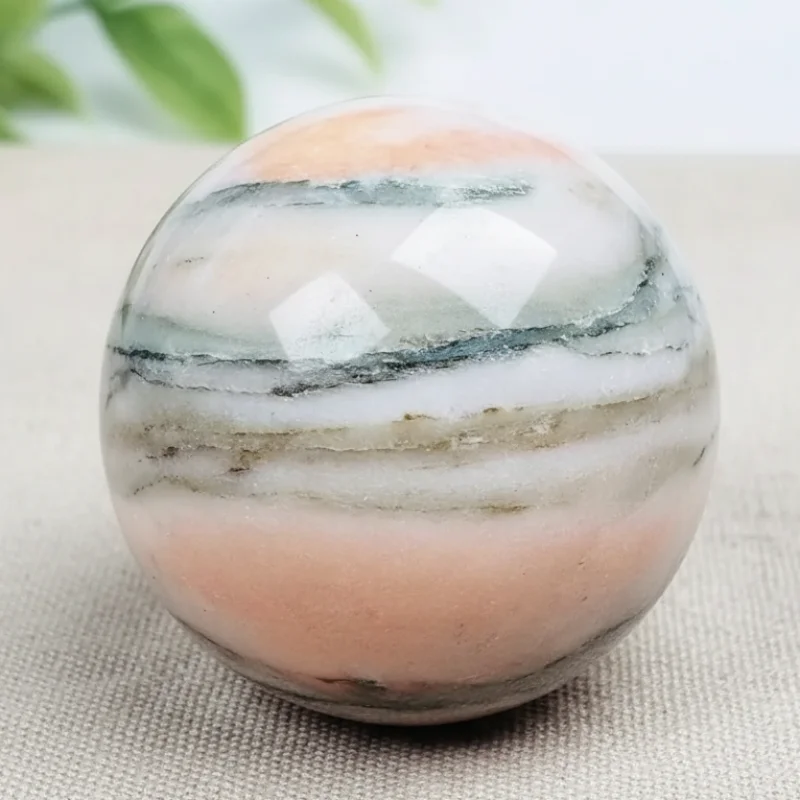 Fanshi Polished Natural Piezolite Sphere Fashion Home Decor Accessory with Style Cracks Perfect Holiday Gift Mascot Model