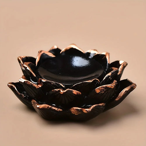 1pc Lotus Flower Crystal Ball Base - Resin Crystal Ball Display Stand -Bohemian Style Display Stand Table Decor