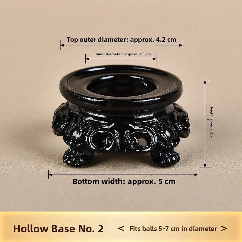 Natural Yellow Crystal Ball Stand Short Home Living Room Decoration Resin Original Stone Support Creative Pattern Short Sleev...