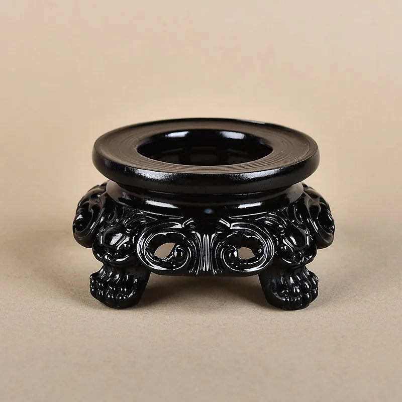 Natural Yellow Crystal Ball Stand Short Home Living Room Decoration Resin Original Stone Support Creative Pattern Short Sleev...