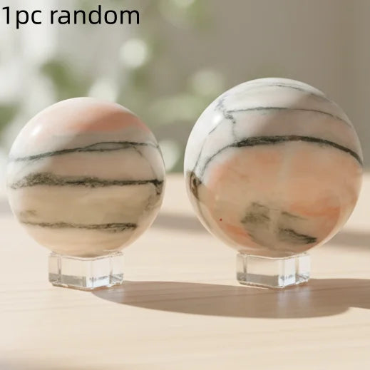 Fanshi Polished Natural Piezolite Sphere Fashion Home Decor Accessory with Style Cracks Perfect Holiday Gift Mascot Model
