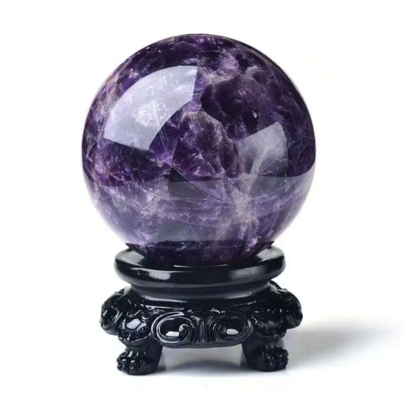 1PC Natural Dream Amethyst Ball Polished Massage Sphere Ball Reiki Healing Room Decor Crystal Crafts Stone Globe Souvenirs