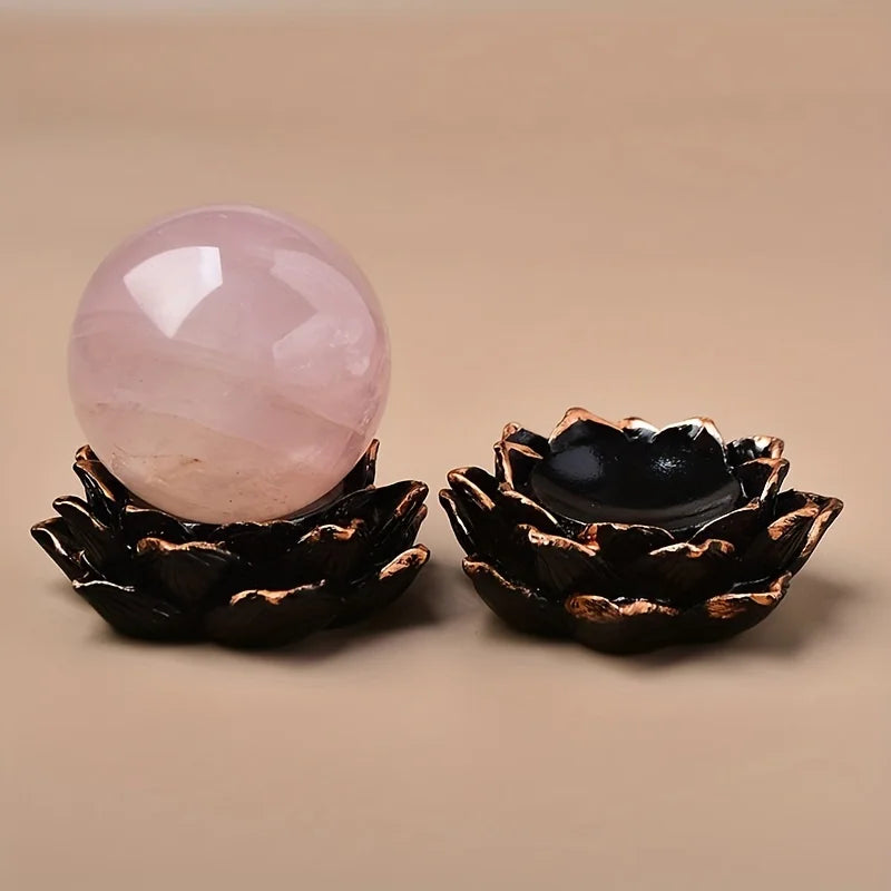 1pc Lotus Flower Crystal Ball Base - Resin Crystal Ball Display Stand -Bohemian Style Display Stand Table Decor