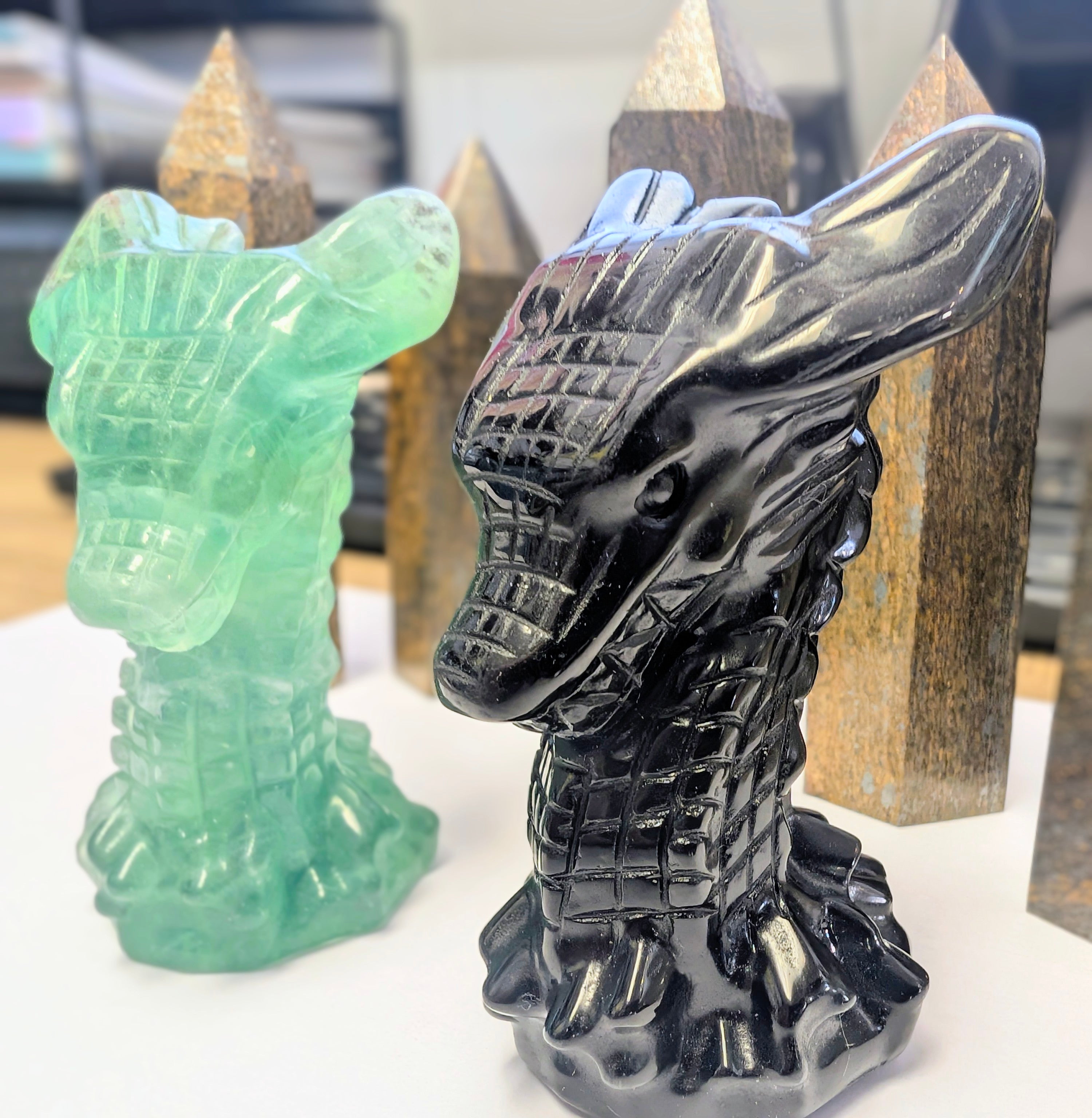 Crystal Dragon Head Carving – Strength, Protection & Ancient Wisdom